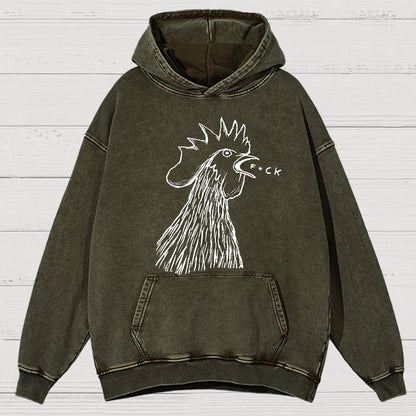 Chicken  F*ck Vintage Distressed Hoodie