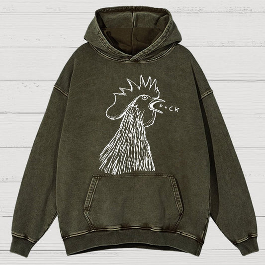 Chicken  F*ck Vintage Distressed Hoodie