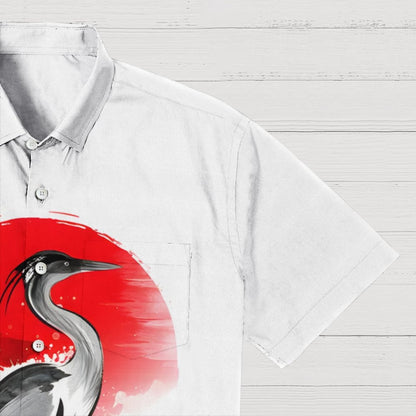 Heron Sumi E Geek Hawaiian Shirt
