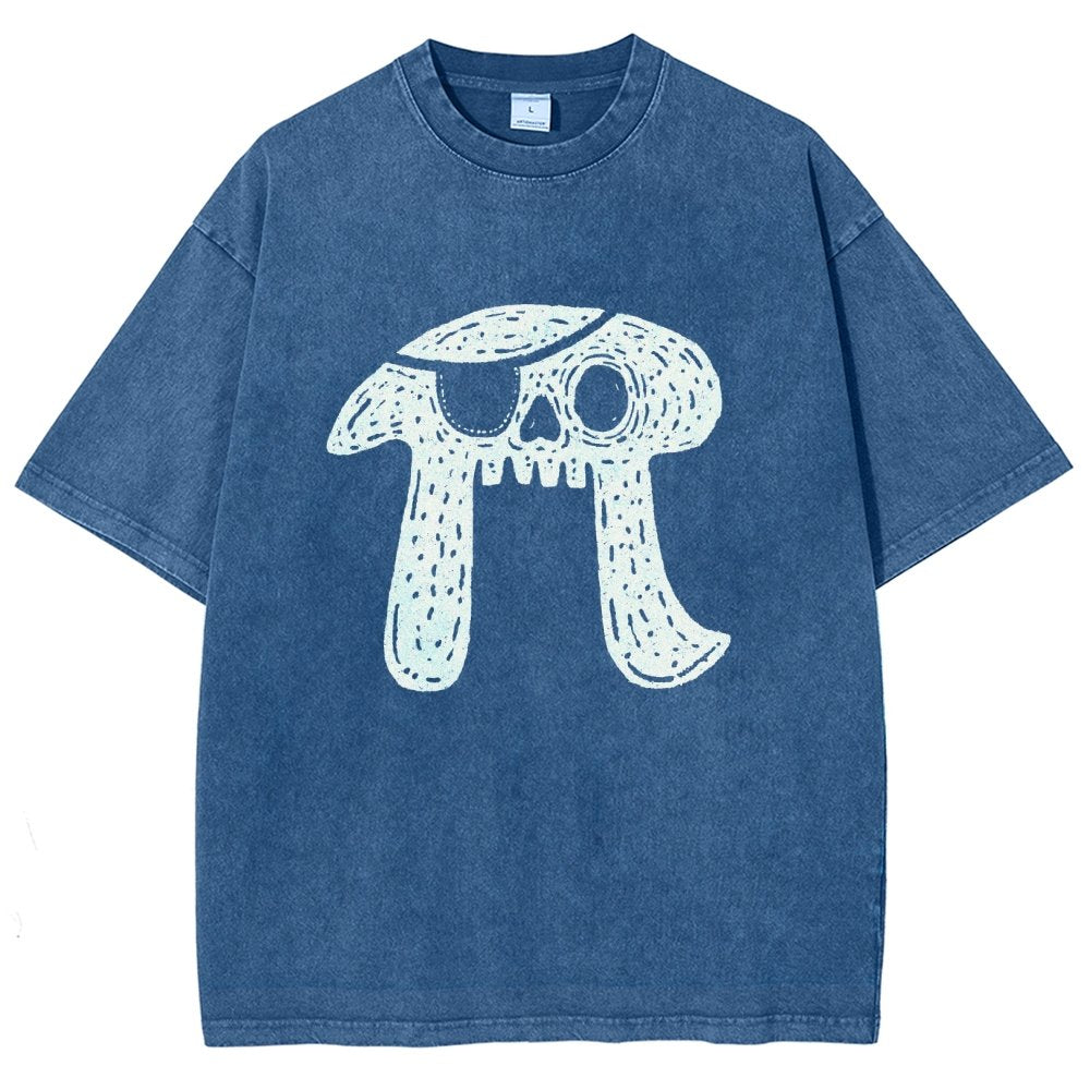 Pi-rate Skull Vintage Distressed T-shirt