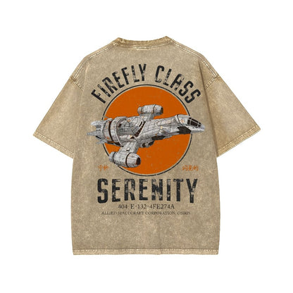 Retro Smugglers Front And Back Printing Washed T-shirt