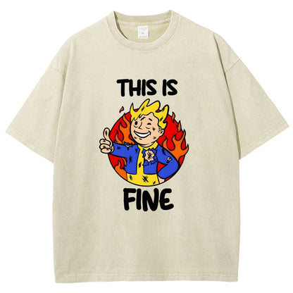 This Is Fine Vintage Distressed T-shirt