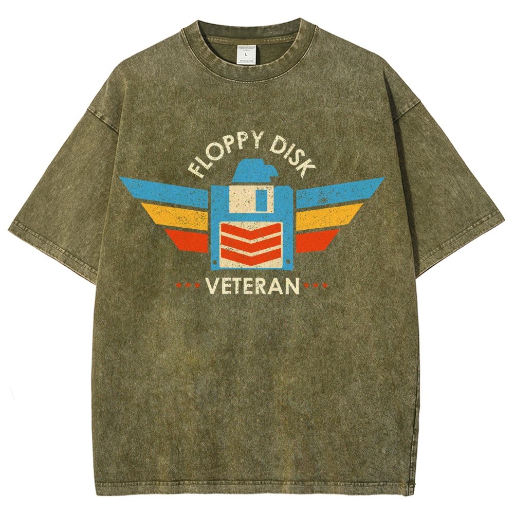 Floppy Disk Veteran Vintage Distressed T-shirt