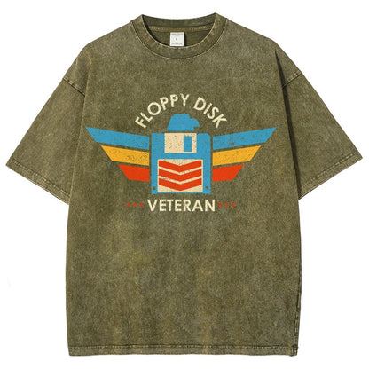 Floppy Disk Veteran Vintage Distressed T-shirt