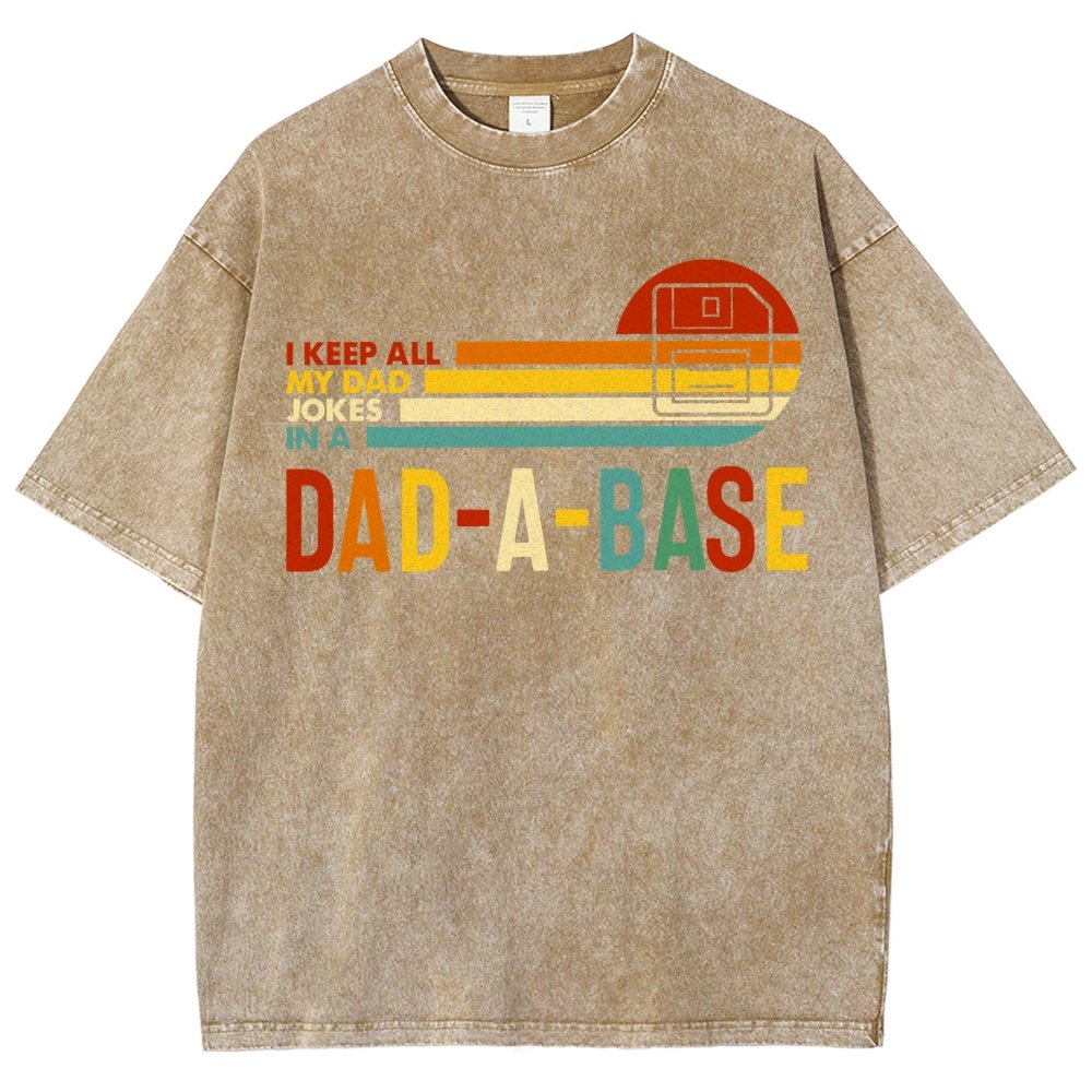 I Keep All My Dad Jokes In A Dad-a-base Vintage Distressed T-shirt