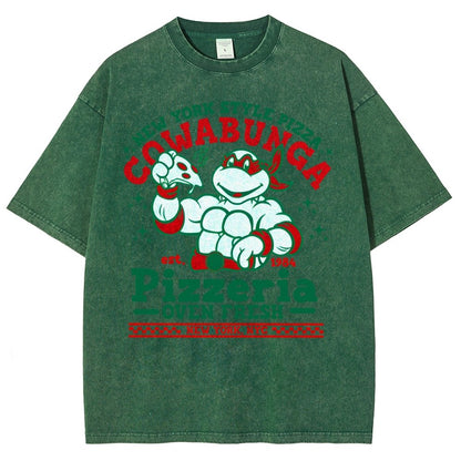 Cowabunga Pizzeria Pi Day Vintage Distressed T-shirt