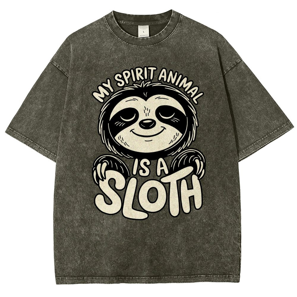 My Spirit Animal is a Sloth Vintage Distressed T-shirt