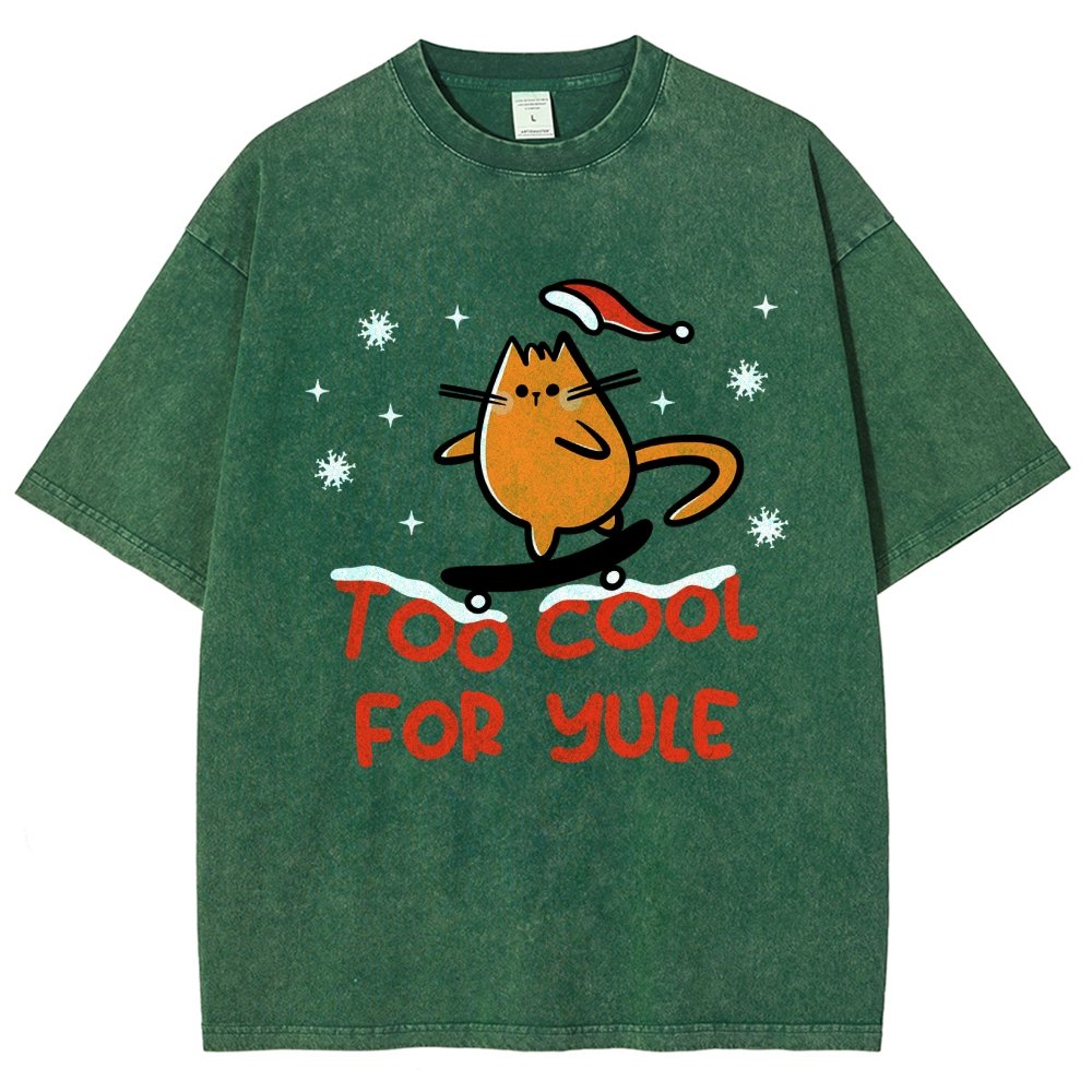 Too Cool For Yule Vintage Distressed T-shirt