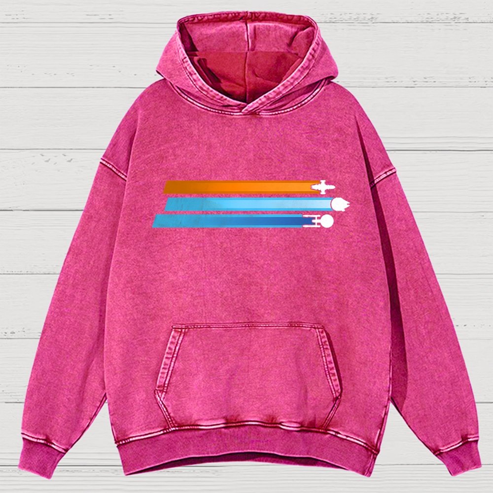 Space Racing Stripes Vintage Distressed Hoodie
