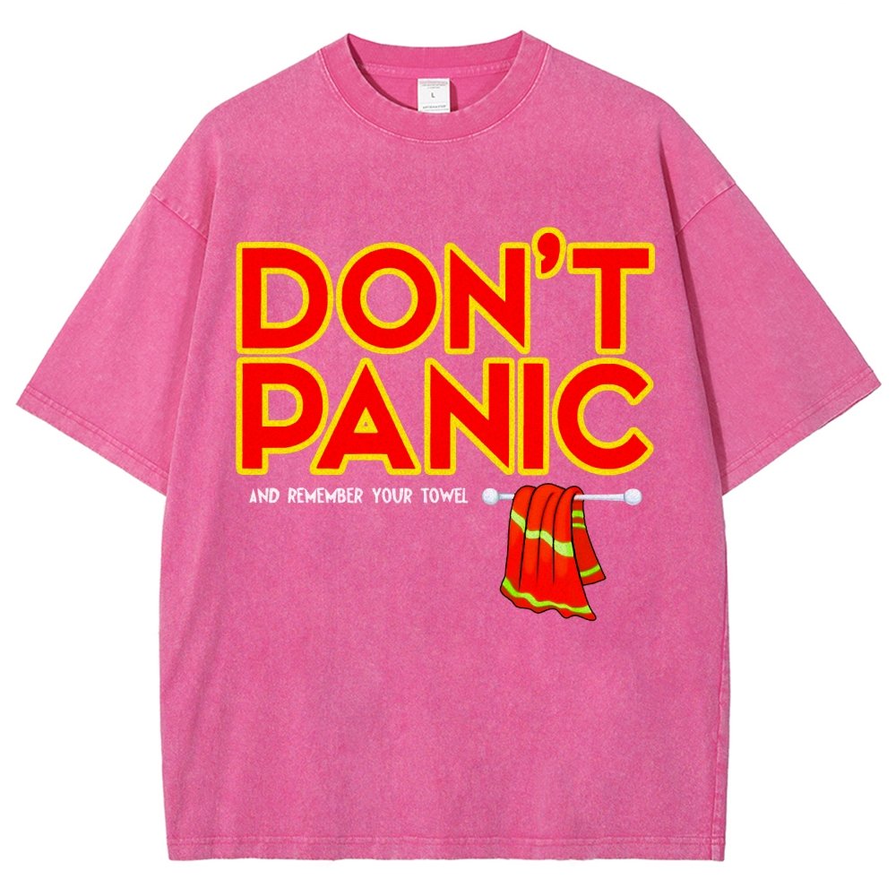 Don't Panic With Towel Vintage Distressed T-shirt