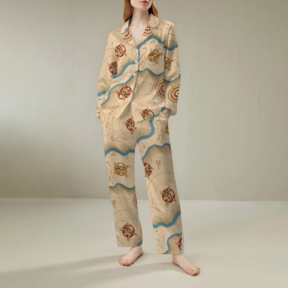 Skeleton Route Geek Long Sleeve Pajama Set