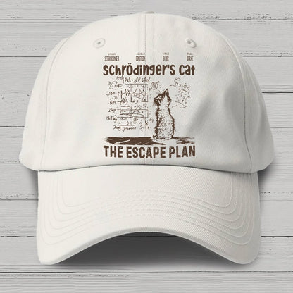Schrodinger's Cat Escape Plan Interesting Physics Science Geek Cotton Hat