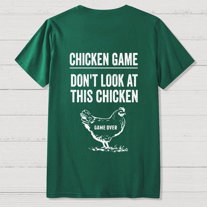 Chicken Game Nerd  Back Printing Geek T-Shirt