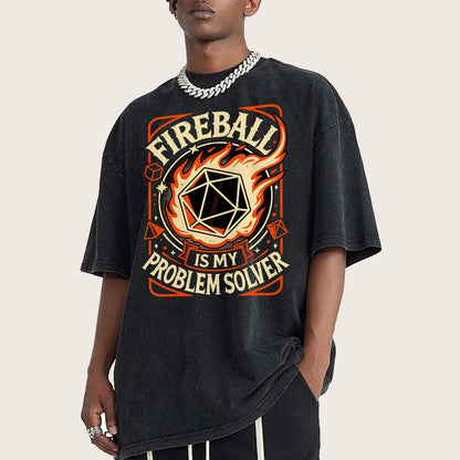 Fireball Is My Problem Solver Vintage Distressed T-shirt
