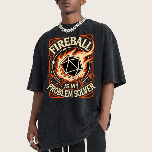 Fireball Is My Problem Solver Vintage Distressed T-shirt