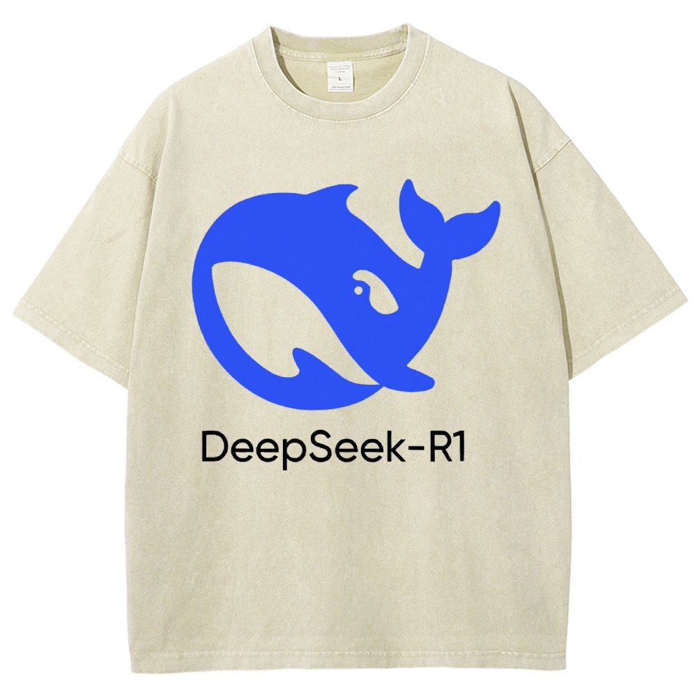 DeepSeek-R1 Icon Vintage Distressed T-shirt