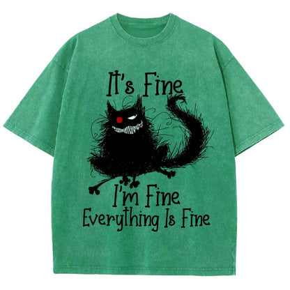 It's fine funny cat Vintage Distressed T-shirt