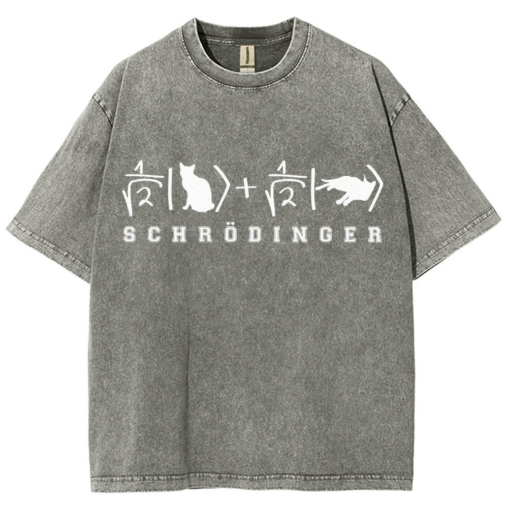 Schrödinger's Cat Vintage Distressed T-shirt