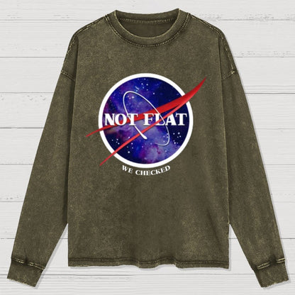 Not Flat Science Nerd Washed Long Sleeve Tee