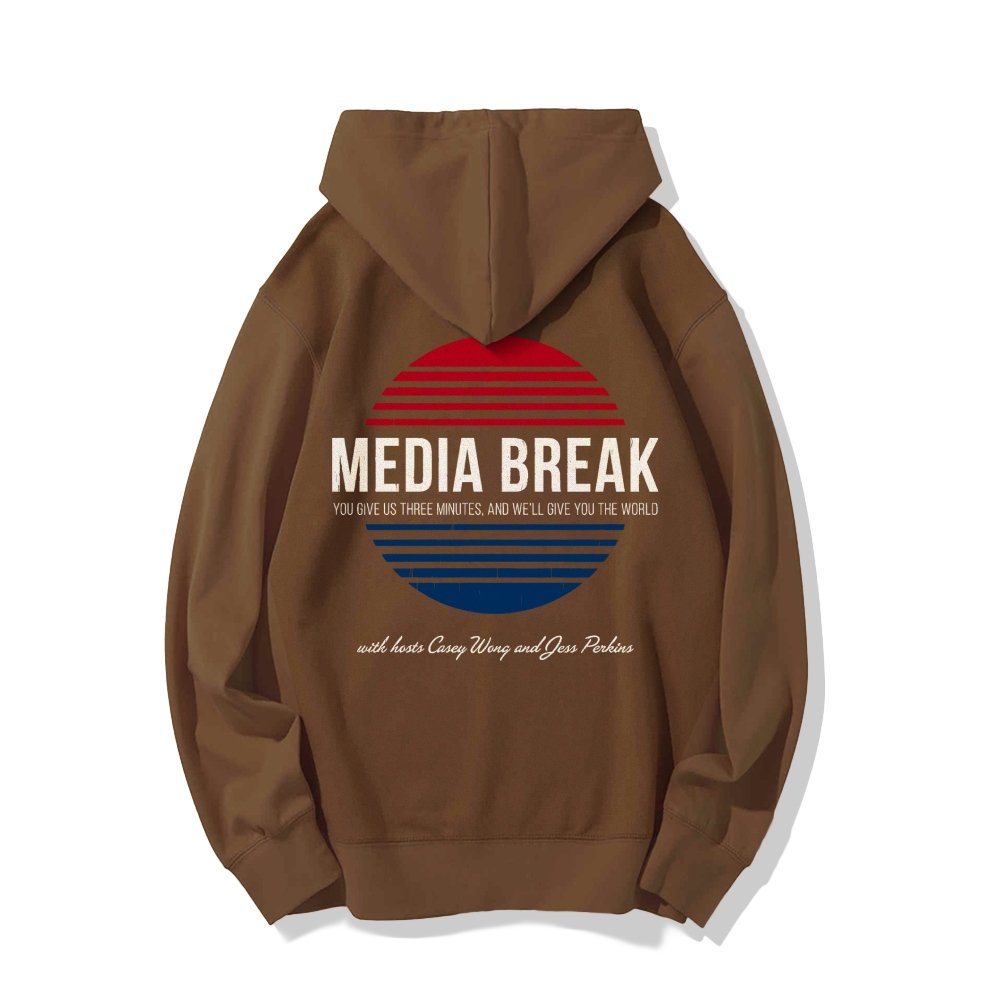 Media Break Printed Back Unisex Cotton Hoodie