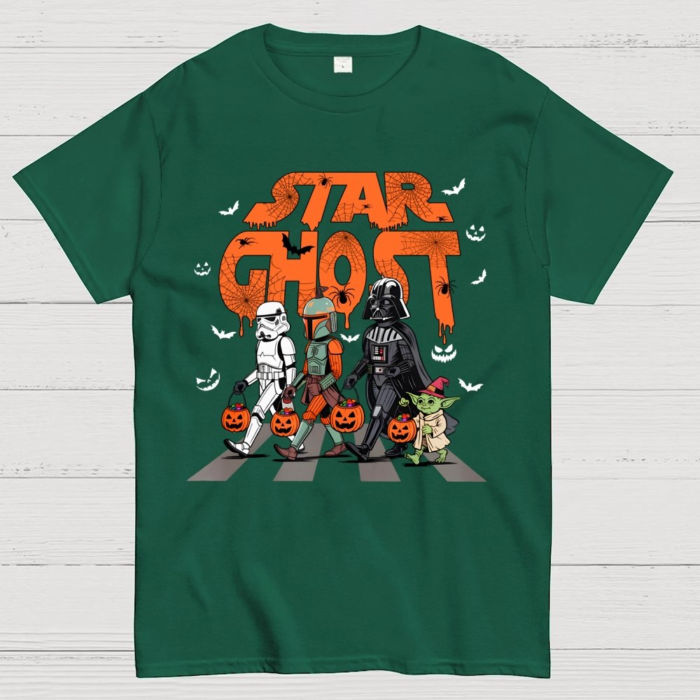 Star Ghost Halloween Galaxy Walking Halloween Unisex Geek T-Shirt
