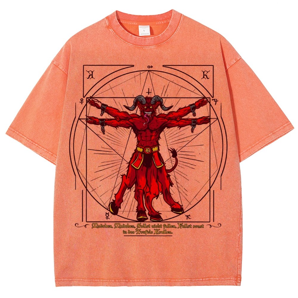 Vitruvian Krampus Vintage Distressed T-shirt