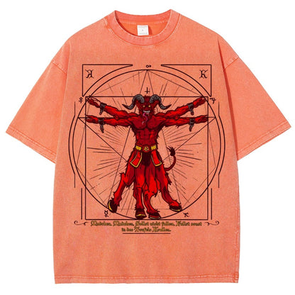 Vitruvian Krampus Vintage Distressed T-shirt