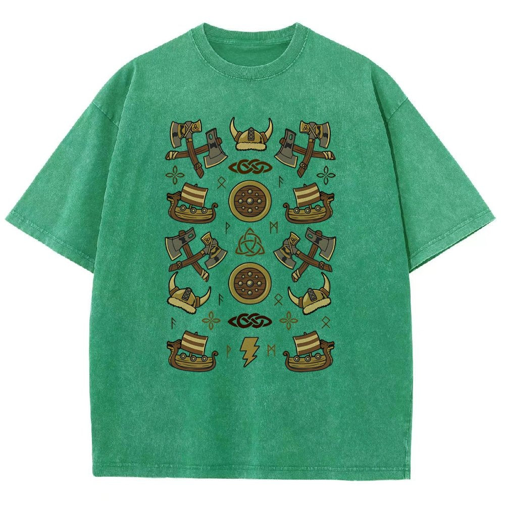 Fantasy Vikings Vintage Distressed T-shirt