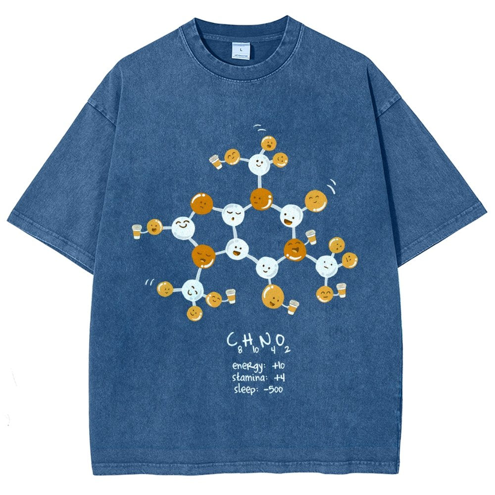 Caffeine Power Up Vintage Distressed T-shirt