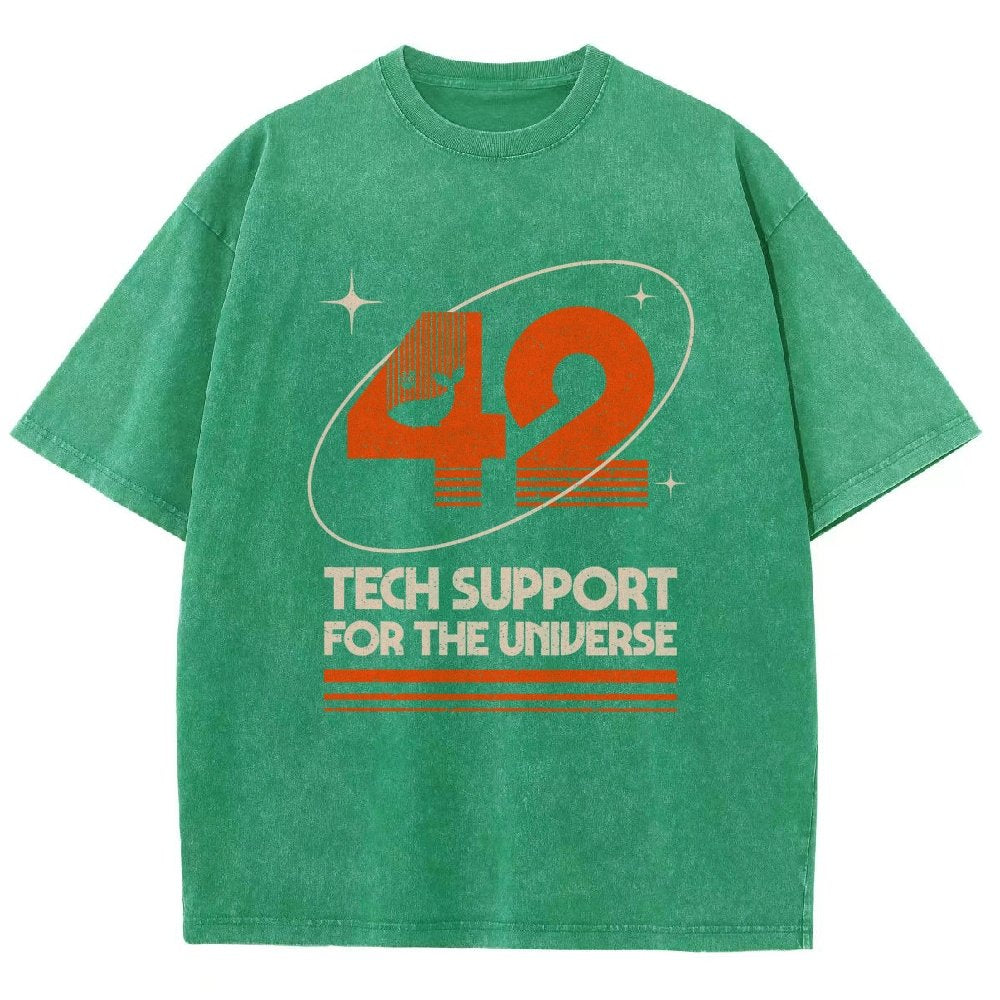 42 - Tech Support For The Universe Vintage Distressed T-shirt