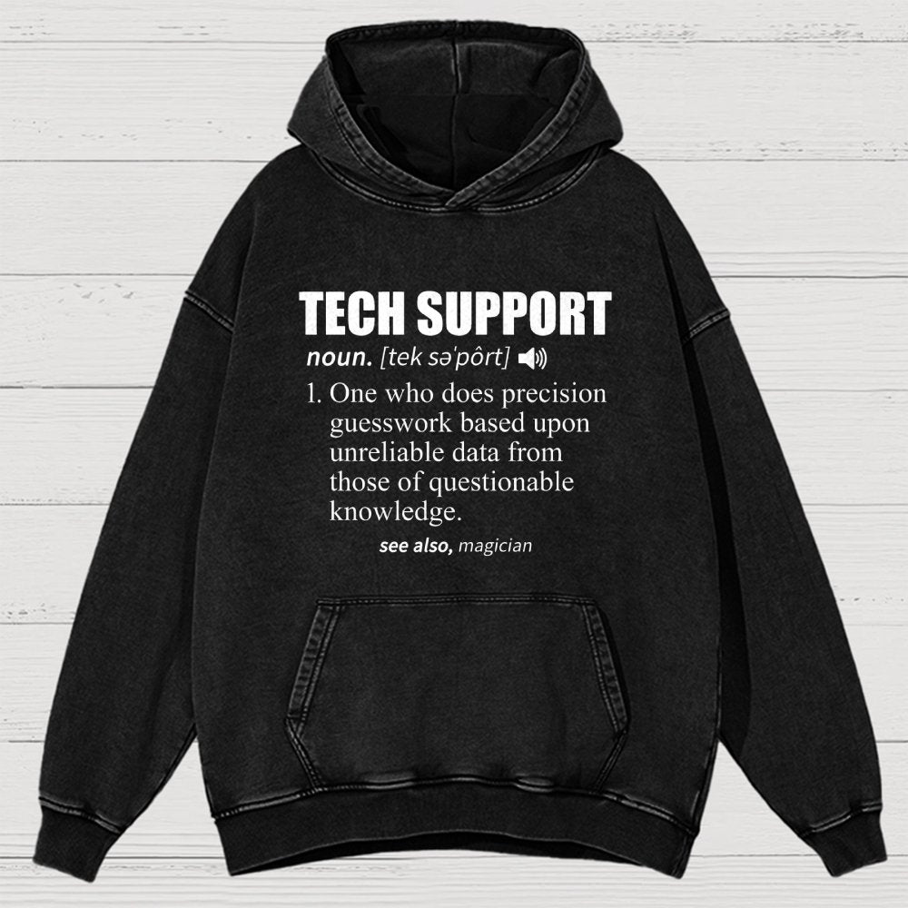 Tech Support Definition Vintage Distressed Hoodie
