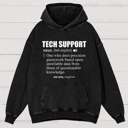 Tech Support Definition Vintage Distressed Hoodie