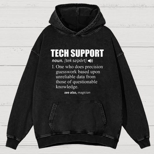 Tech Support Definition Vintage Distressed Hoodie