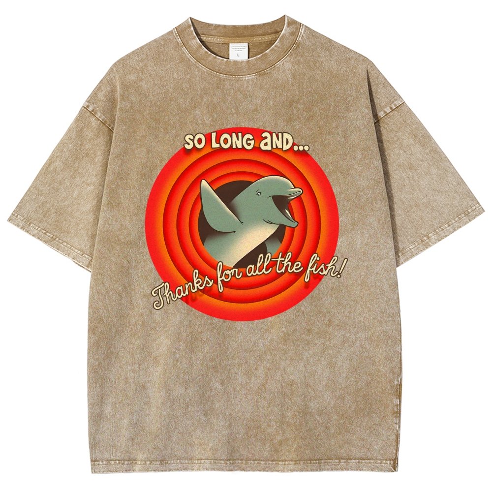 So Long & Thanks for all the Fish Vintage Distressed T-shirt