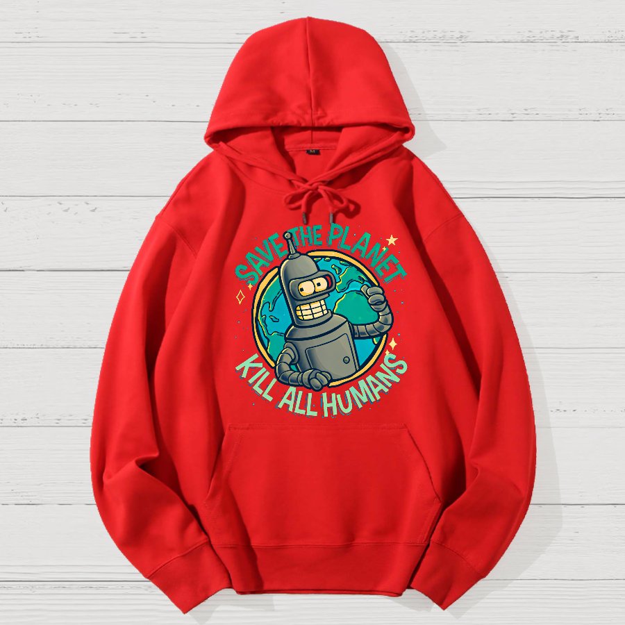 Save The Planet Kill All Humans Geek Cotton Hoodie