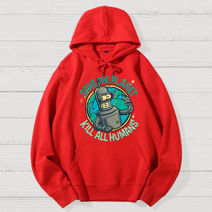 Save The Planet Kill All Humans Geek Cotton Hoodie