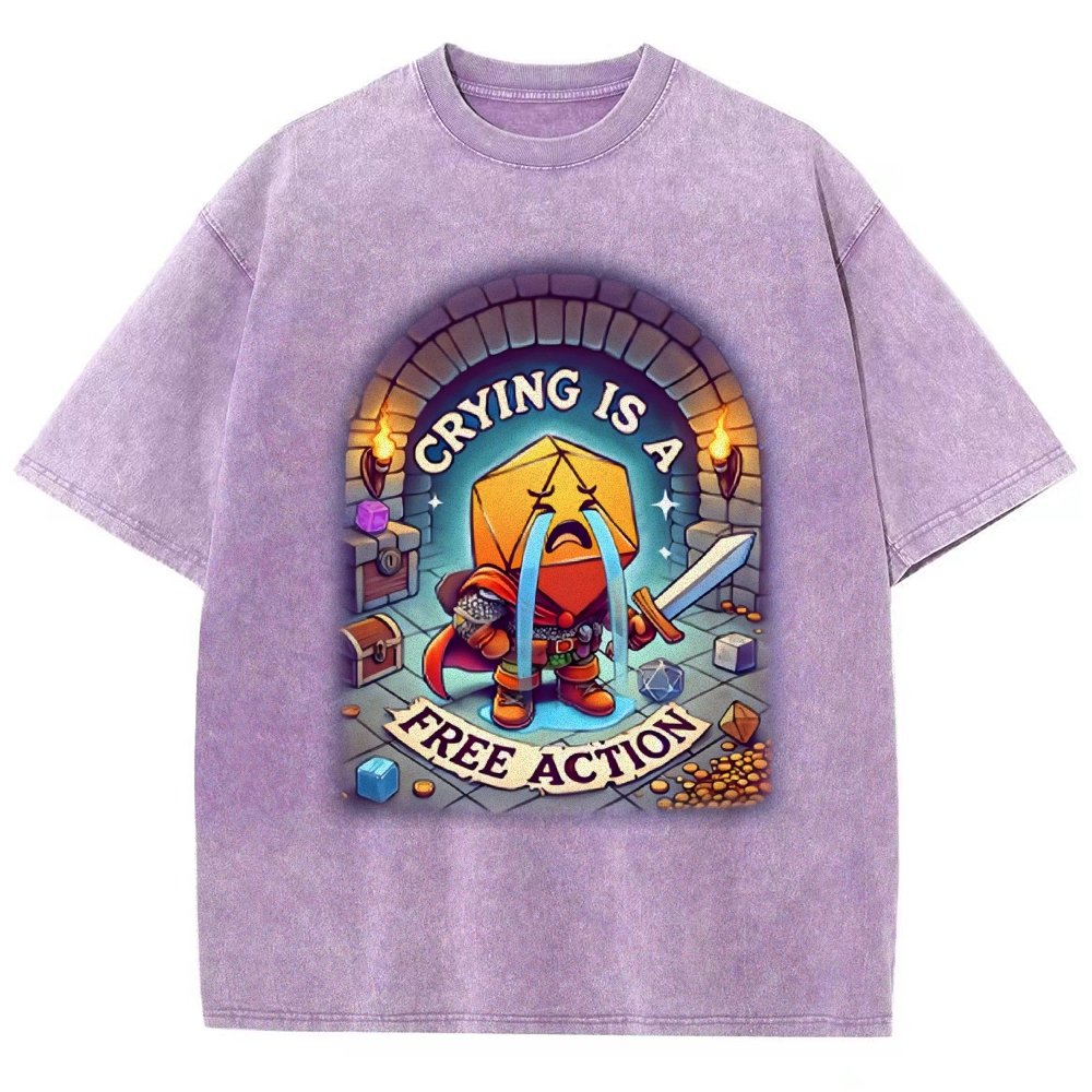 Crying is a Free Action Vintage Distressed T-shirt