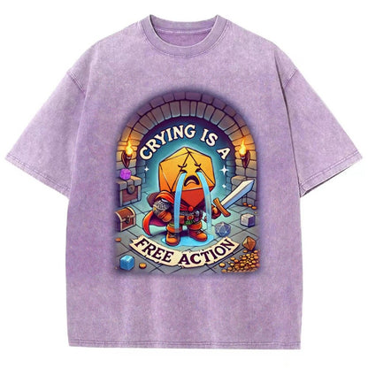 Crying is a Free Action Vintage Distressed T-shirt