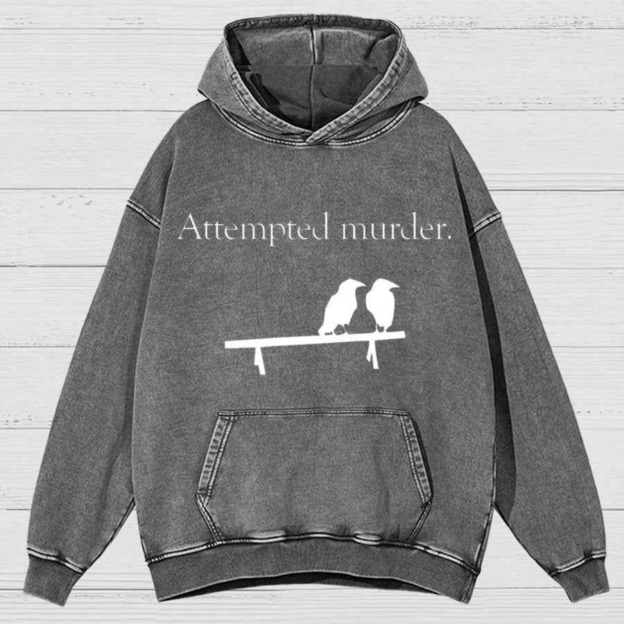 Attempted Murder Vintage Distressed Hoodie