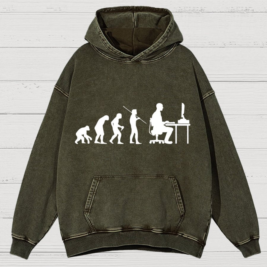 Computer Worker Evolution Shirt, Programmer Vintage Distressed Hoodie