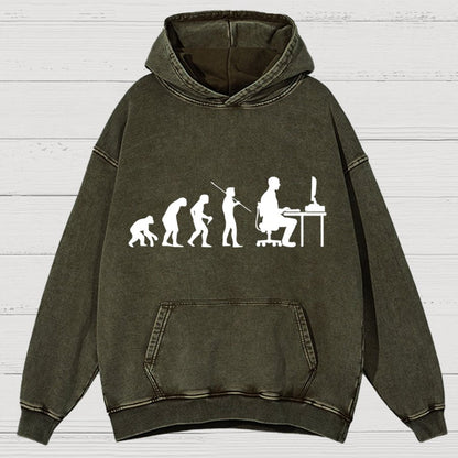 Computer Worker Evolution Shirt, Programmer Vintage Distressed Hoodie