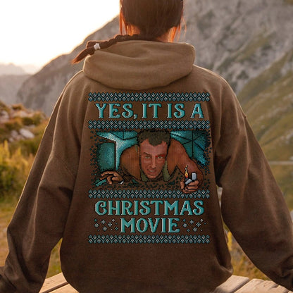 Gen-X Christmas Movie Printed Back Unisex Cotton Hoodie
