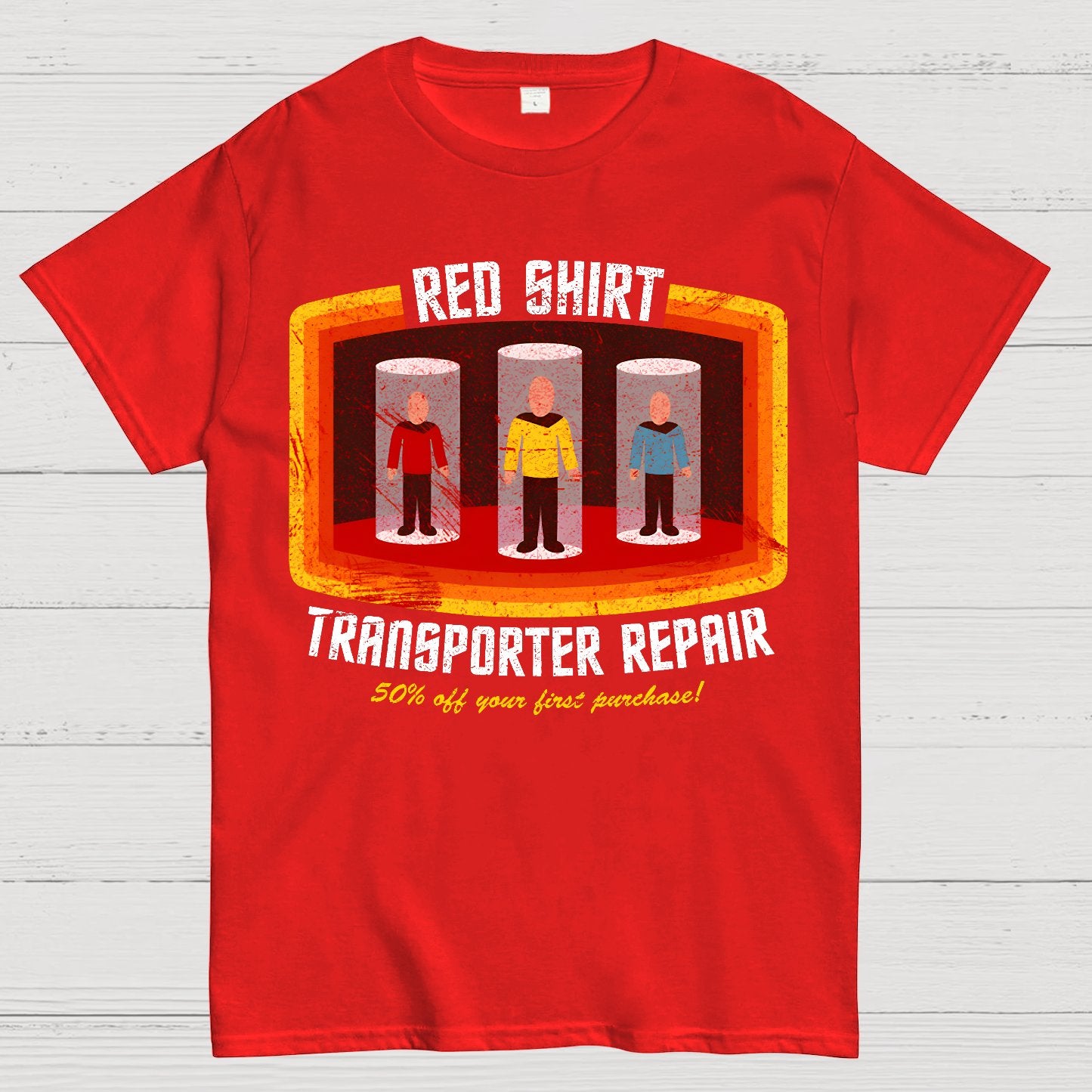 Red Shirt Space Repair Geek T-Shirt