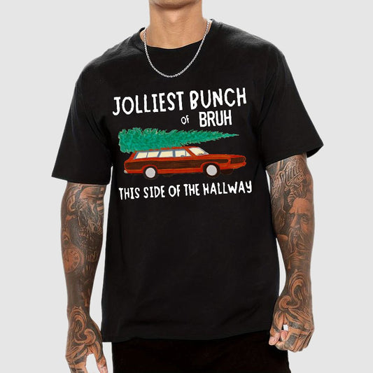 Jolliest Bunch of Bruh Christmas Geek T-Shirt