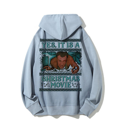 Gen-X Christmas Movie Printed Back Unisex Cotton Hoodie