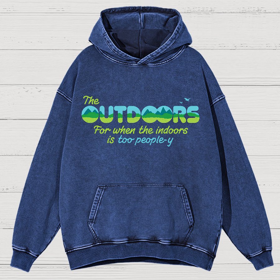 Because The Indoors Is Too People-Y Vintage Distressed Hoodie