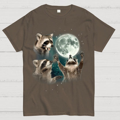 Three Raccoons Moon Geeky T-Shirt