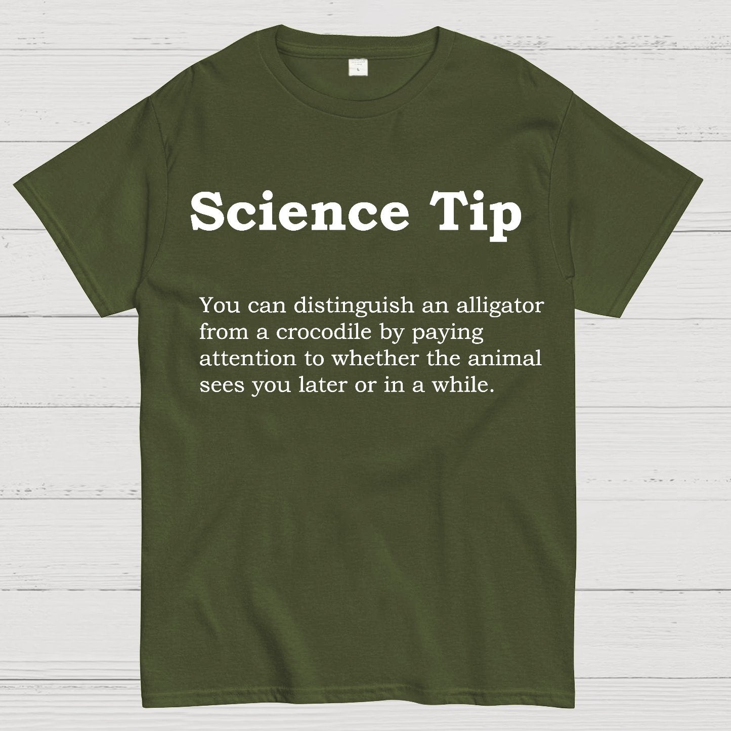 Crocodile Alligator Funny Science tip Geek T-Shirt