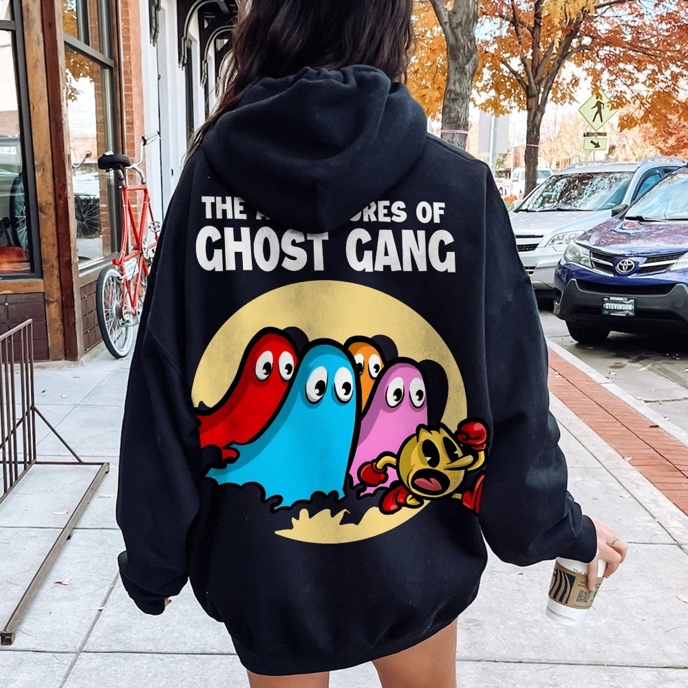 The Adventures Of Ghost Gang Printed Back Cotton Hoodie
