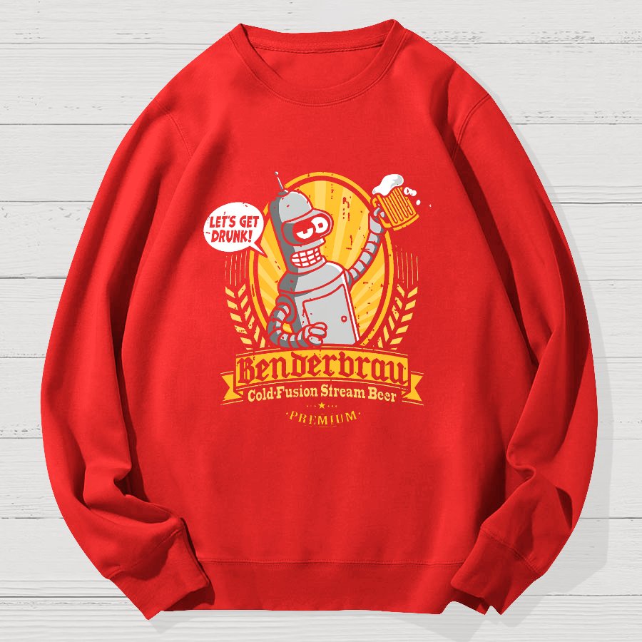 Beer Festival, Let Us Get Our Machines Drunk Geek Cotton Sweatshirt